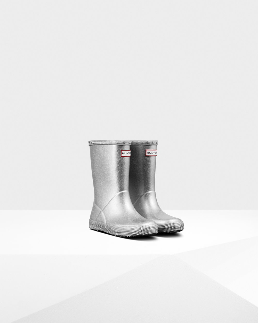 Kids Rain Boots - Hunter Original First Classic Cosmic Glitter (26MVKWPZT) - Silver